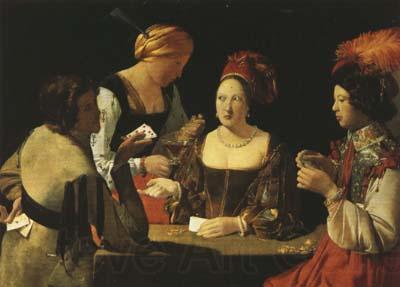 Georges de La Tour The Card-Sharp with the Ace of Spades (mk08) Norge oil painting art